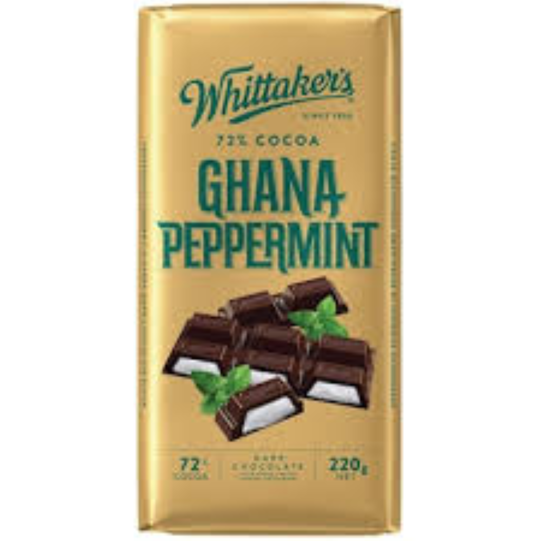 WHITTAKERS BLOCK PEPPERMINT 220G
